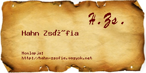Hahn Zsófia névjegykártya